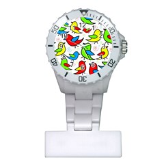 Colorful cute birds pattern Plastic Nurses Watch