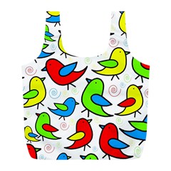 Colorful cute birds pattern Full Print Recycle Bags (L) 