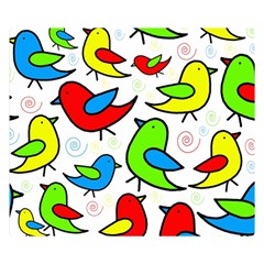 Colorful cute birds pattern Double Sided Flano Blanket (Small) 