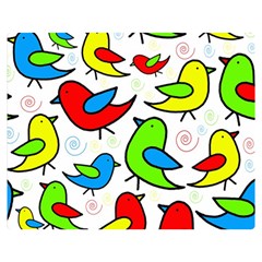 Colorful Cute Birds Pattern Double Sided Flano Blanket (medium)  by Valentinaart