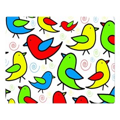 Colorful cute birds pattern Double Sided Flano Blanket (Large) 