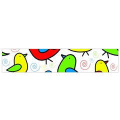 Colorful cute birds pattern Flano Scarf (Small)