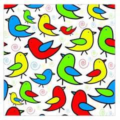 Colorful cute birds pattern Large Satin Scarf (Square)