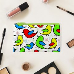 Colorful cute birds pattern Cosmetic Bag (XS)