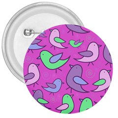 Pink Birds Pattern 3  Buttons by Valentinaart