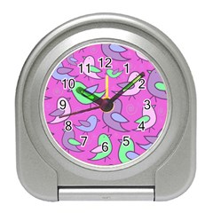 Pink Birds Pattern Travel Alarm Clocks by Valentinaart