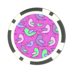 Pink Birds Pattern Poker Chip Card Guards (10 Pack)  by Valentinaart