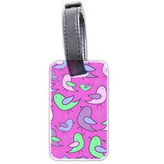 Pink Birds Pattern Luggage Tags (two Sides) by Valentinaart