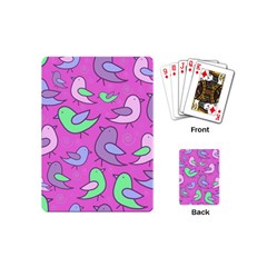 Pink Birds Pattern Playing Cards (mini)  by Valentinaart