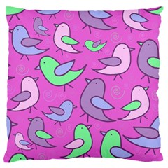 Pink Birds Pattern Standard Flano Cushion Case (one Side) by Valentinaart