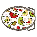 Decorative birds pattern Belt Buckles Front