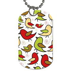 Decorative Birds Pattern Dog Tag (two Sides)