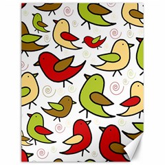 Decorative Birds Pattern Canvas 12  X 16   by Valentinaart