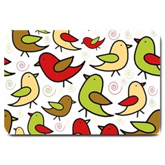 Decorative Birds Pattern Large Doormat  by Valentinaart