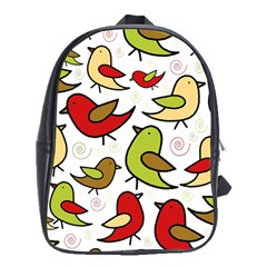 Decorative Birds Pattern School Bags (xl)  by Valentinaart