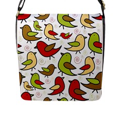 Decorative Birds Pattern Flap Messenger Bag (l)  by Valentinaart