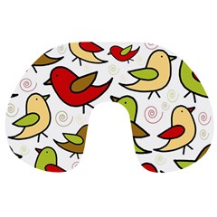 Decorative Birds Pattern Travel Neck Pillows by Valentinaart