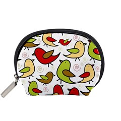 Decorative Birds Pattern Accessory Pouches (small)  by Valentinaart