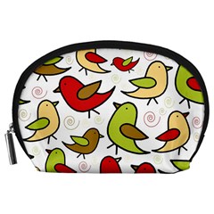 Decorative Birds Pattern Accessory Pouches (large) 