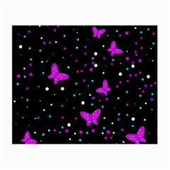 Pink Butterflies  Small Glasses Cloth by Valentinaart