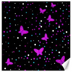 Pink Butterflies  Canvas 16  X 16   by Valentinaart