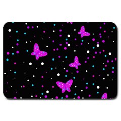 Pink Butterflies  Large Doormat  by Valentinaart