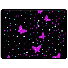 Pink Butterflies  Fleece Blanket (large)  by Valentinaart