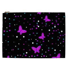 Pink Butterflies  Cosmetic Bag (xxl)  by Valentinaart