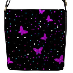 Pink Butterflies  Flap Messenger Bag (s) by Valentinaart