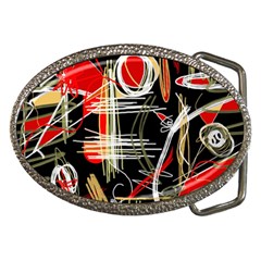 Artistic Abstract Pattern Belt Buckles by Valentinaart