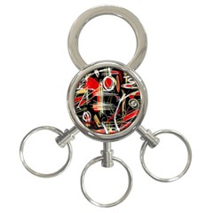 Artistic Abstract Pattern 3-ring Key Chains by Valentinaart