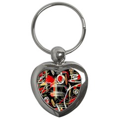 Artistic Abstract Pattern Key Chains (heart)  by Valentinaart