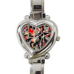 Artistic Abstract Pattern Heart Italian Charm Watch by Valentinaart