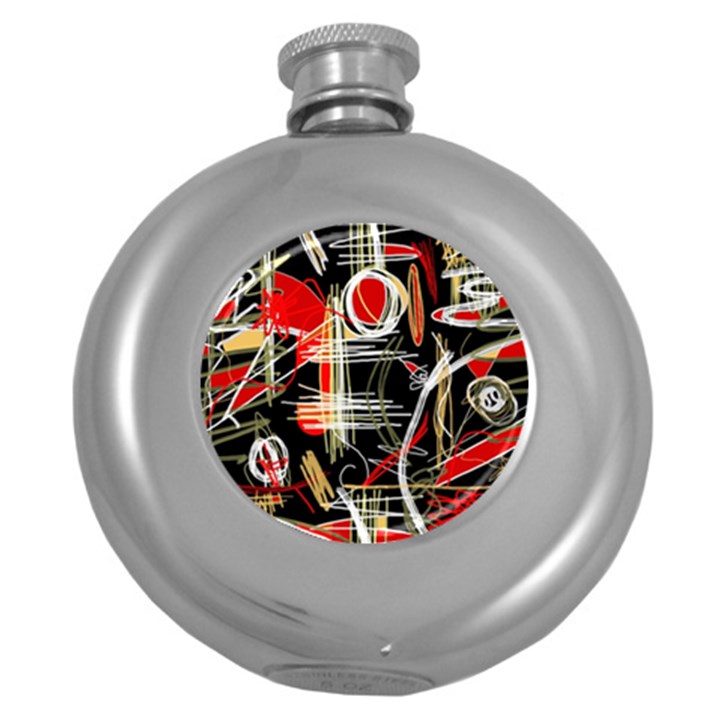 Artistic abstract pattern Round Hip Flask (5 oz)