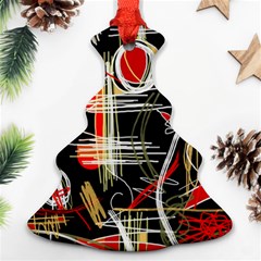 Artistic Abstract Pattern Christmas Tree Ornament (2 Sides) by Valentinaart