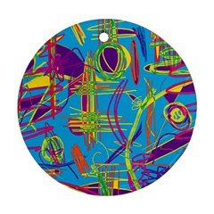 Colorful Abstract Pattern Ornament (round)  by Valentinaart