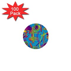 Colorful Abstract Pattern 1  Mini Buttons (100 Pack)  by Valentinaart