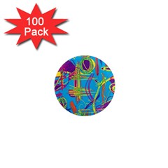 Colorful Abstract Pattern 1  Mini Magnets (100 Pack)  by Valentinaart