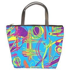 Colorful Abstract Pattern Bucket Bags by Valentinaart