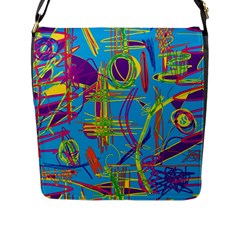 Colorful Abstract Pattern Flap Messenger Bag (l)  by Valentinaart