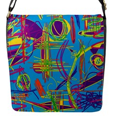 Colorful Abstract Pattern Flap Messenger Bag (s) by Valentinaart