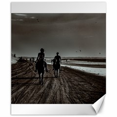 Young Couple Riding Horses At The Beach Canvas 8  X 10  by dflcprints