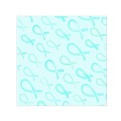 Turquoise Watercolor Awareness Ribbons Small Satin Scarf (square) by AwareWithFlair