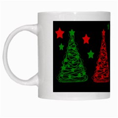 Decorative Christmas Trees Pattern White Mugs by Valentinaart