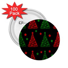 Decorative Christmas Trees Pattern 2 25  Buttons (100 Pack)  by Valentinaart