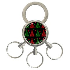 Decorative Christmas Trees Pattern 3-ring Key Chains by Valentinaart