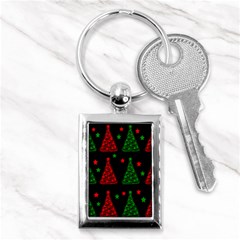 Decorative Christmas Trees Pattern Key Chains (rectangle)  by Valentinaart