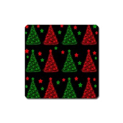 Decorative Christmas Trees Pattern Square Magnet by Valentinaart