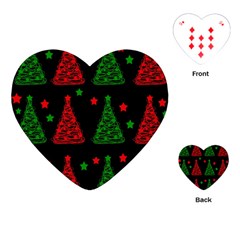 Decorative Christmas Trees Pattern Playing Cards (heart) 