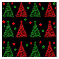 Decorative Christmas Trees Pattern Large Satin Scarf (square) by Valentinaart